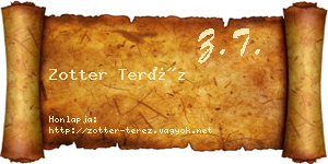 Zotter Teréz névjegykártya